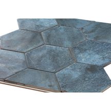 Carrelage hexagonal Loft - grès cérame émaillé - saphire blue mat - 17,3x15x0,8 cm