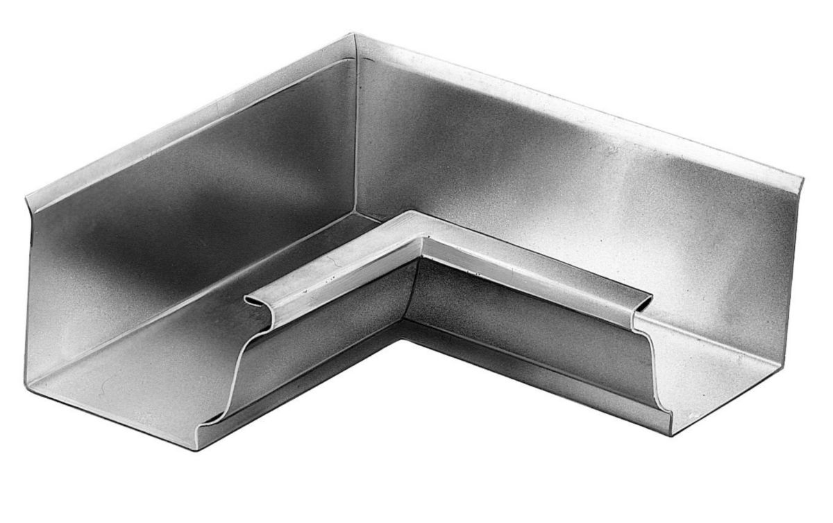 Équerre intérieure pour gouttière moulurée - zinc naturel - 260x110 mm