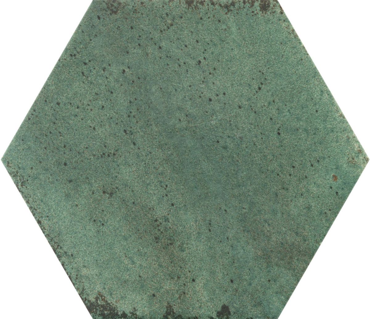 Carrelage hexagonal Loft - grès cérame émaillé - emerald green mat - 17,3x15x0,8 cm