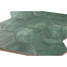 Carrelage hexagonal Loft - grès cérame émaillé - emerald green mat - 17,3x15x0,8 cm