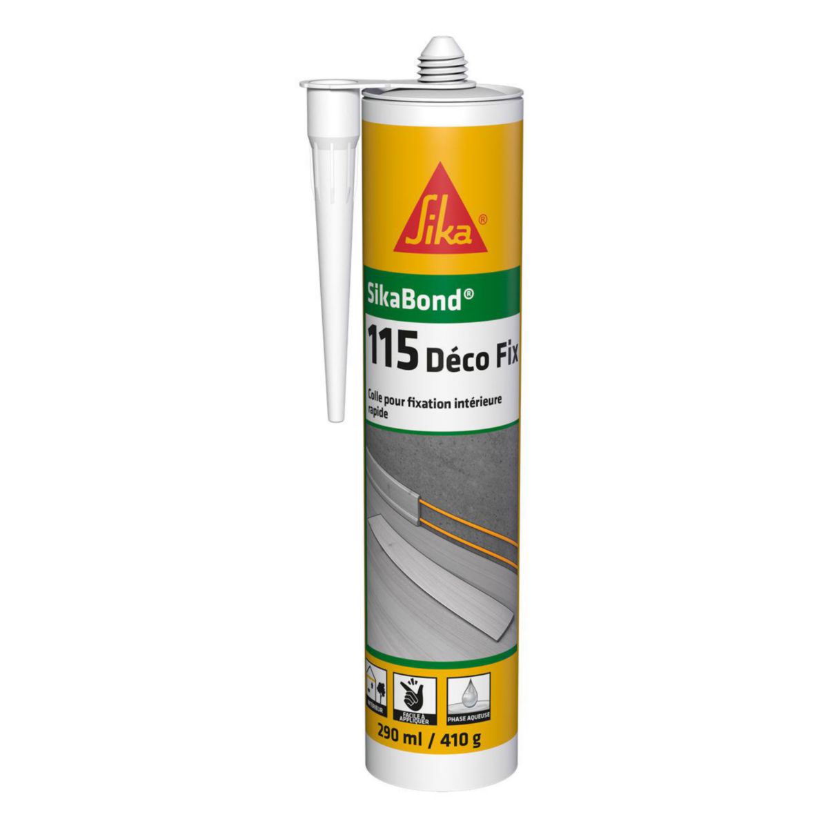 Colle d'agencement intérieur SikaBond-115 Déco Fix - blanc cassé - cartouche de 300 ml