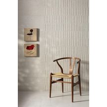 Carrelage mural faïence Manhattan - bone wavy - rectifié - 33,3x100 cm