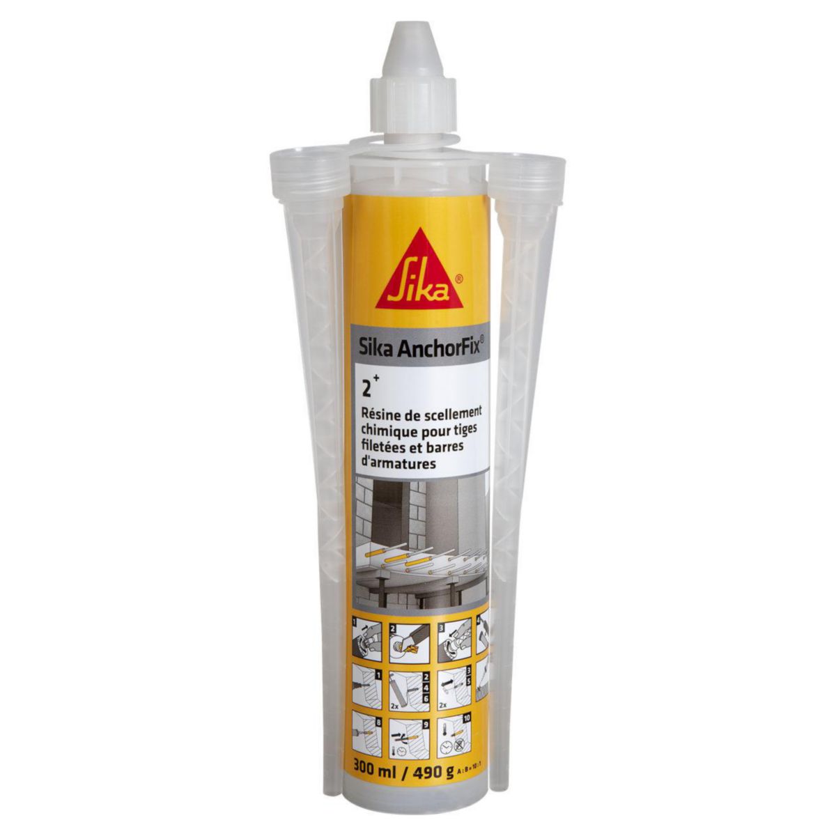 Résine pour scellement rapide Sika AnchorFix-2 - gris - cartouche de 300 ml