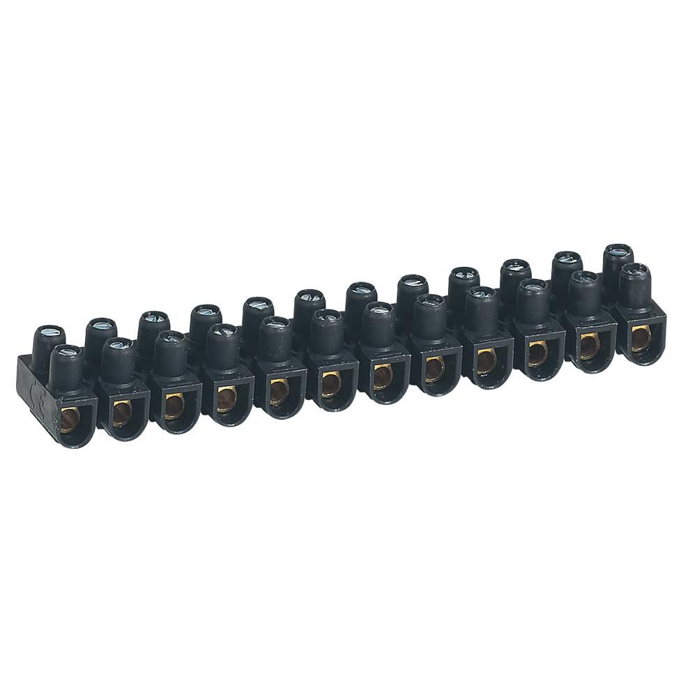 Borne de raccordement Nylbloc - 6 mm² - 41A - 12 bornes - noir