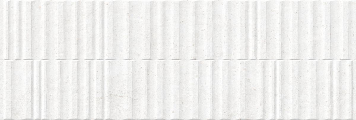 Carrelage mural faïence Manhattan - white wavy - rectifié - 33,3x100 cm