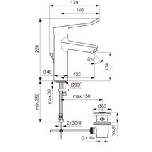 Mitigeur OKYRIS PRO lavabo manette ajourée vidage métal chromé réf. D2469AA