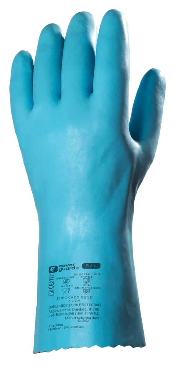 Gants Eurodip T9 latex sur jersey coton bleu adhérisé Réf. 5219