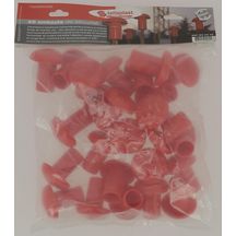 Embout de sécurité petit modèle pour fer d'attente - PEHD rouge - sachet de 25 pcs