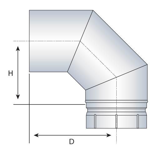 Coude à segment 90° EMAILLE , diamètre 150 mm Réf. CDS 90 150 E NM / 56150942