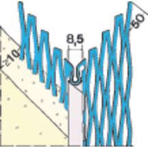 Cornière d'angle déployée avec jonc PVC beige longueur 3,00m Réf. 1046