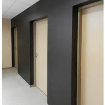 Bloc-porte SOFT PROTEC 101AE palière blindé 2 tôles EI30 33 dB prépeint 204x83 cm droit P rive droite H72 4 paumelles avec joint et joint balai - serrure sûreté 3 pts axe à 50 mm emballé