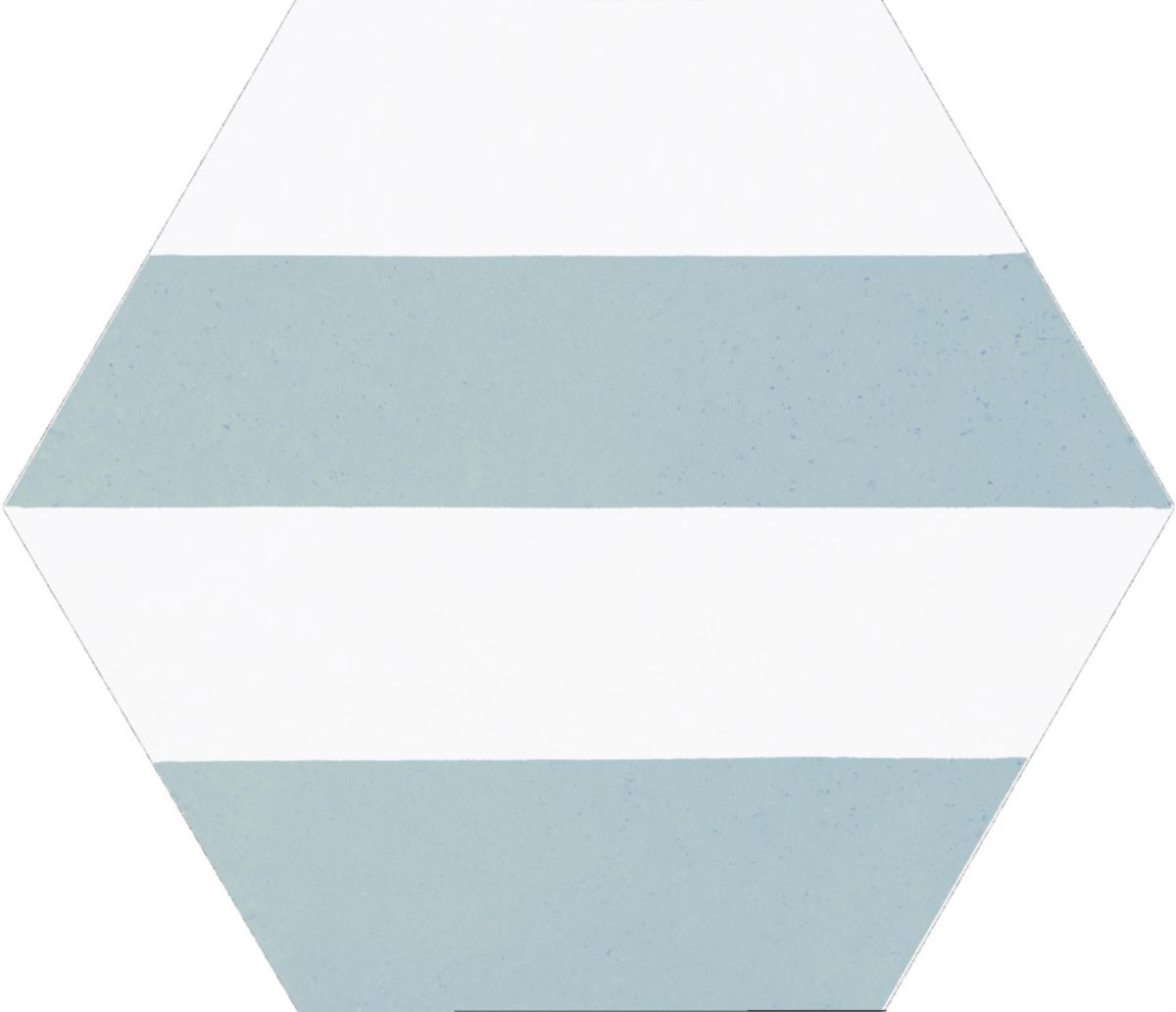 Carrelage hexagonal sol/mur intérieur grès cérame émaillé Capri - aqua - 22x25 cm - ép. 9 mm