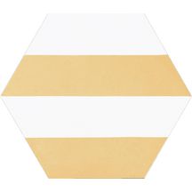 Carrelage hexagonal effet carreau de ciment Capri - grès cérame émaillé - yellow - 22x25 cm - ép. 9 mm