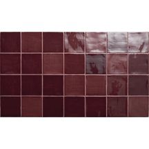 Faïence murale New Zellige - burgundy brillant - 13x13 cm