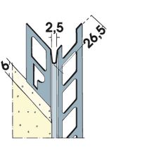 Cornière d'angle plâtrière perforée aluminium longueur 2,50m Réf. 9104