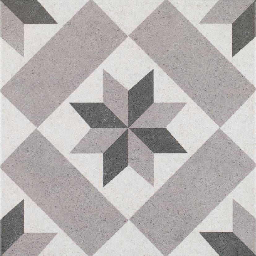 Carrelage grès cérame émaillé - Vintage star grey - 25x25 cm