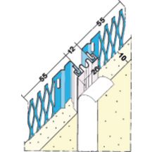 Profilé couvre-joint plat intégré dans l'enduit Protektor L. 3 m beige ép. enduit 10 mm Réf.7521