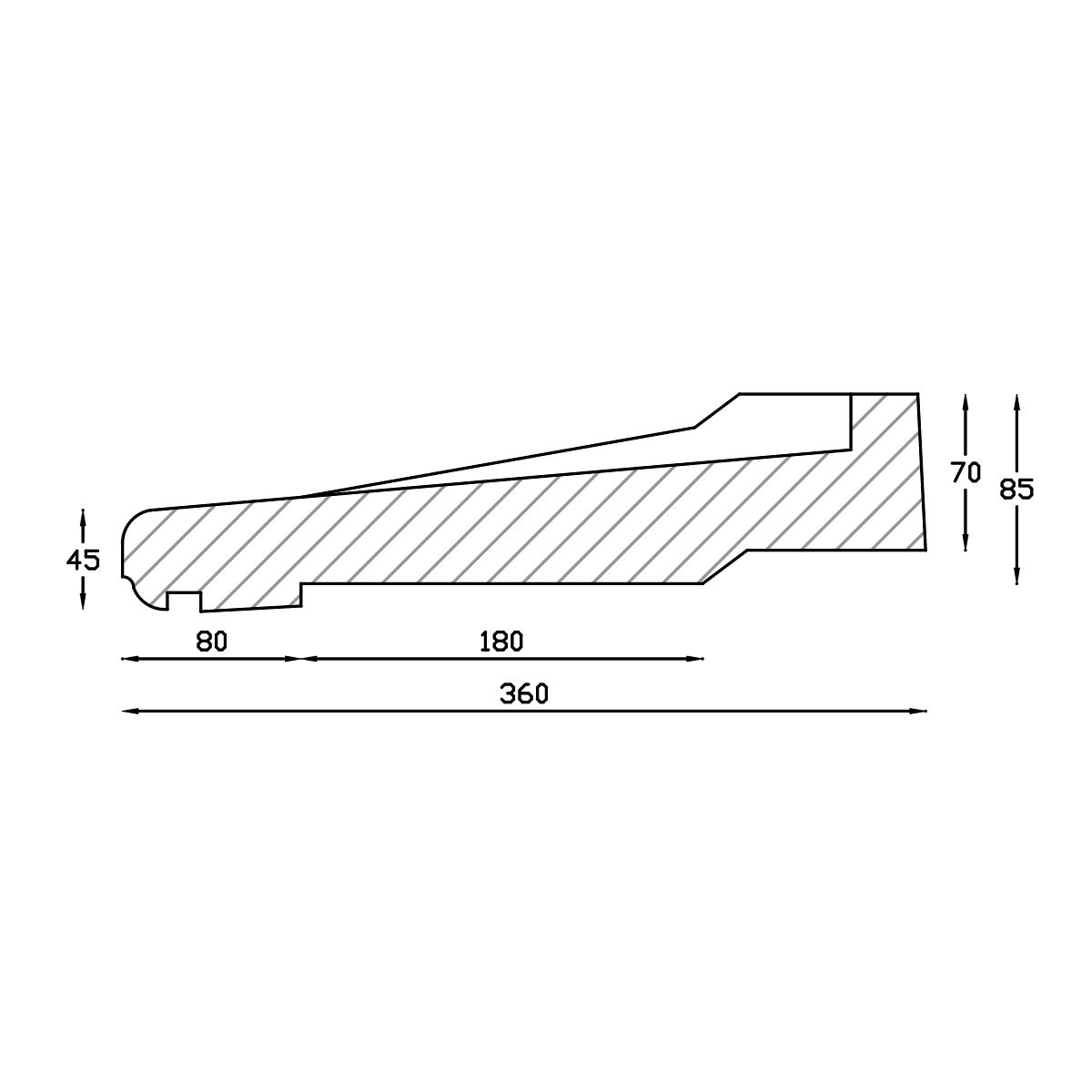 Appui de fenêtre Speed 900 - béton blanc - 36x90 cm