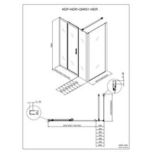 Paroi d'extension Alterna 50 cm fixe pour paroi de douche fermée CONCERTO, profilé argent brillant, verre sérigraphié.