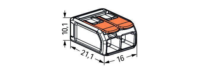 Borne Série 221 - 2 conducteurs - 6 mm² - avec leviers - contient 50 pcs