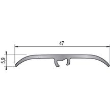 Seuil de porte à fixation invisible multi-niveaux Harmony 47 mm - aluminium anodisé naturel - 47x930 mm