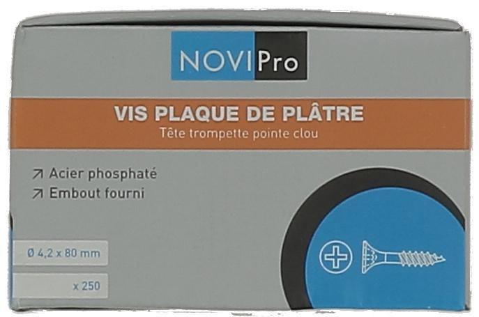 Vis tête trompette pointe clou 80x4,2 NOVIPro boîte de 250