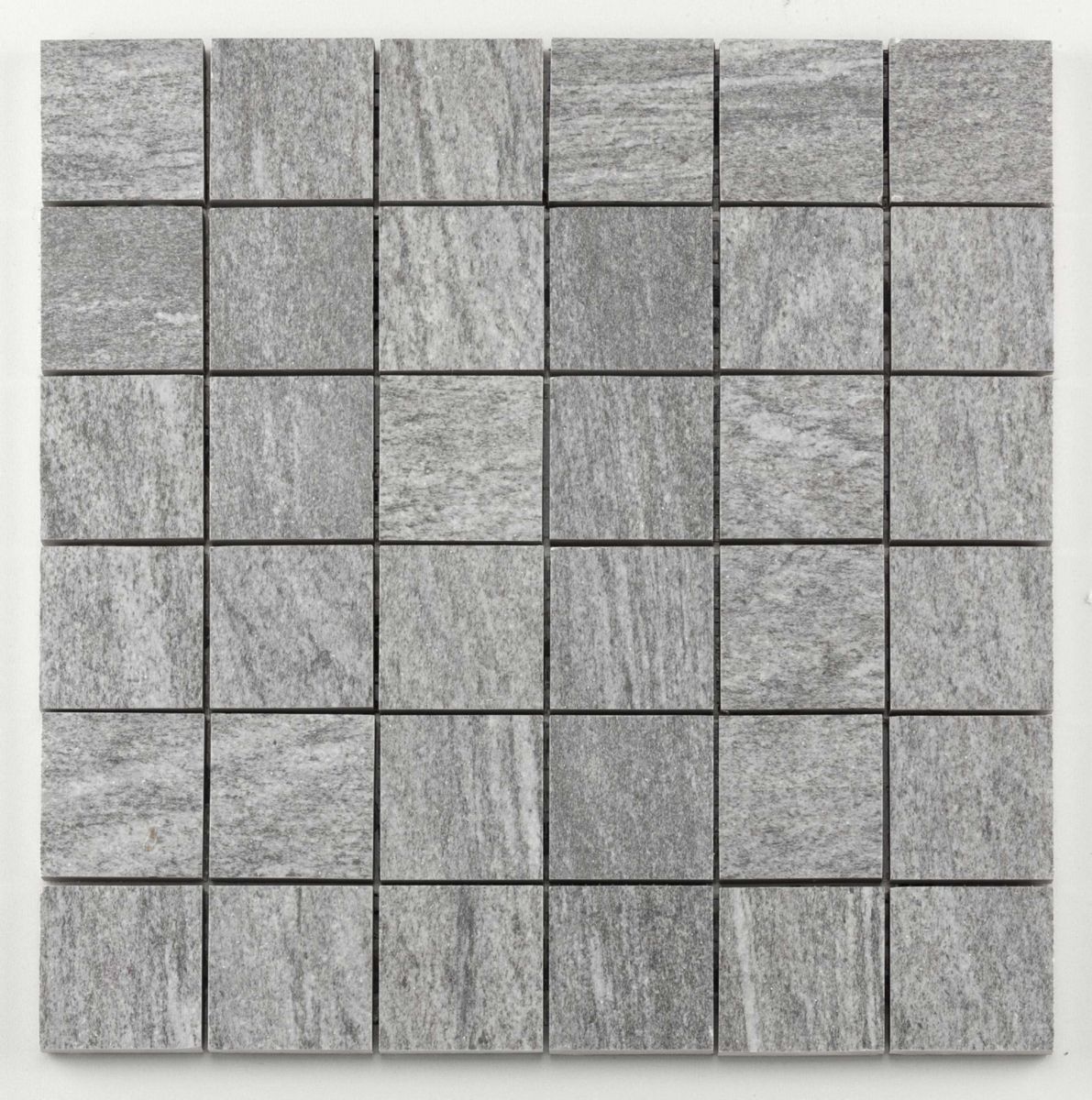 Mosaïque céramique Stone - quarzite grey - trame 29,8x29,8 cm - tesselles 4,8x4,8 cm