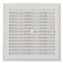 Grille d'aération carrée à fermeture + moustiquaire PVC blanc 223x223 mm Section réduite 145 cm²