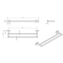 Porte-serviettes Alterna Day By Day 2 barres fi x es 60 cm