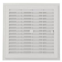 Grille d'aération carrée à fermeture + moustiquaire PVC blanc 223x223 mm Section réduite 145 cm²