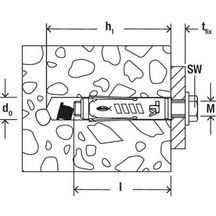 Cheville TAM-S avec vis M6x47 - sachet 4 pièces Réf. 94653