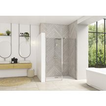 Paroi de douche Smart Design niche porte pivotante XXL sans seuil 120 cm profilé chromé verre transparent Réf. PA9051CTNE