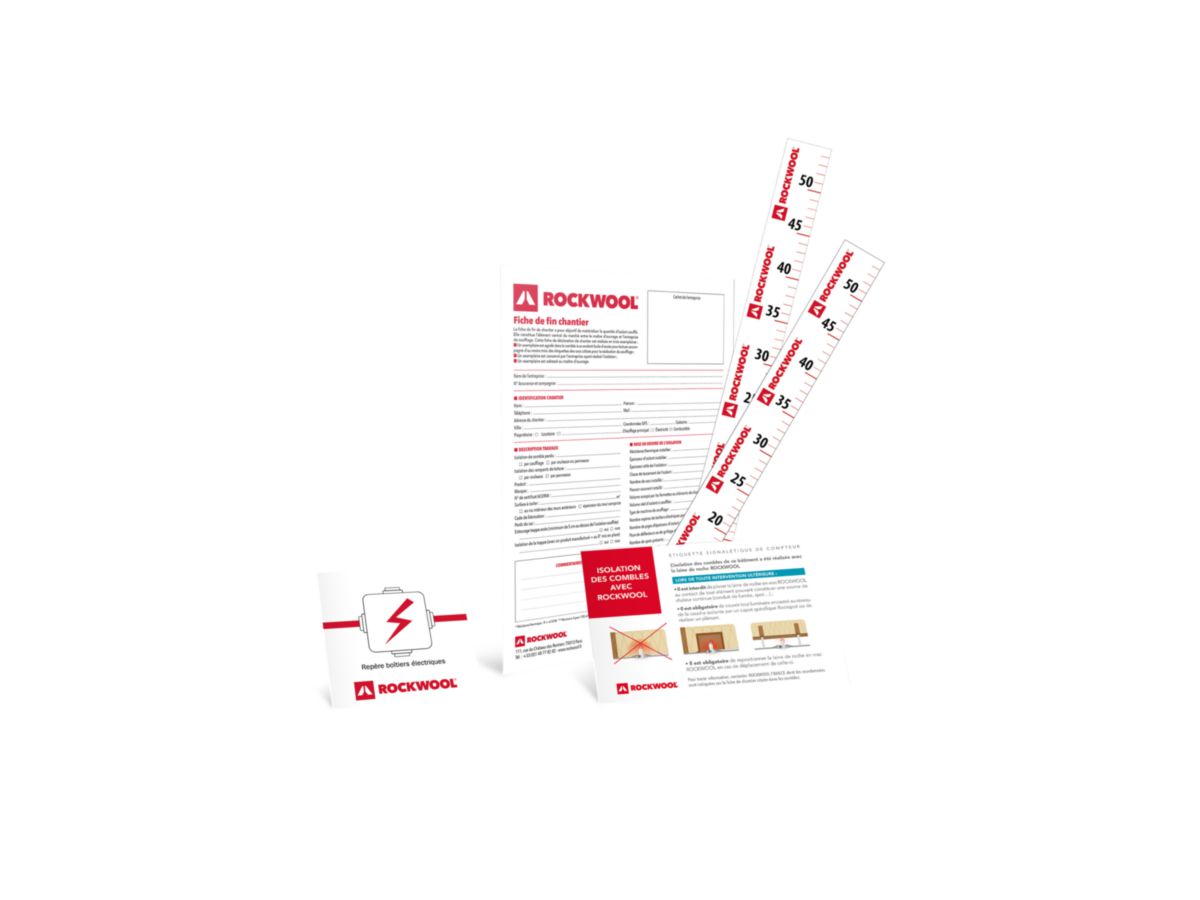 Kit pour LR Jetrock 2 ROCKWOOL comprenant 4 piges d'ép., 5 étiquet d'identification élec, 3 feuilles de fiche de contôle et son sac plast., 1 étiquet signal. de compt autocol. Ref. 302870