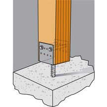 Pied de poteau en U à sceller PPD - acier galvanisé à chaud - 90x70 mm