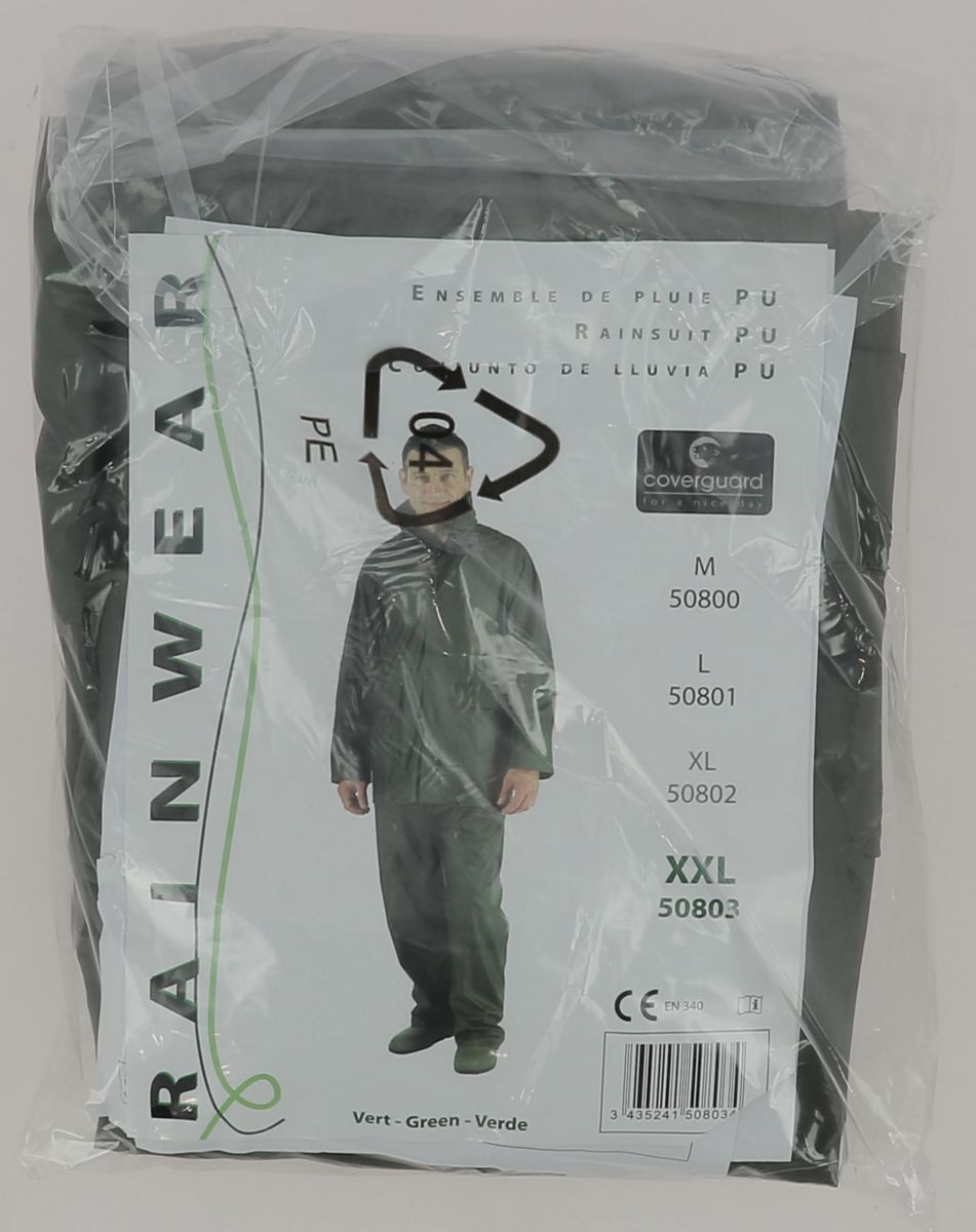 Ensemble de pluie PU - vert - taille XXL