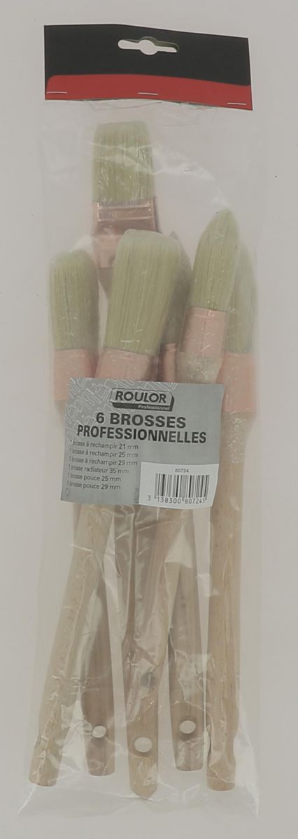 Lot de 6 pinceaux et brosses