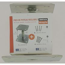 Kit pied de poteau APB100/150 + 8 fixations