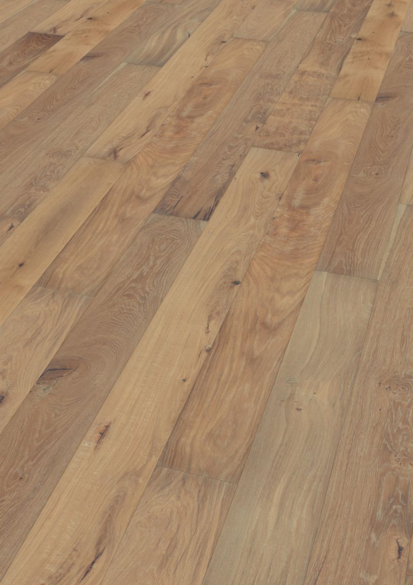 Parquet contrecollé Courchevel O'Tantik Loc 5G - huilé bois brut vieilli raboté - 610/1830x158 mm - ép. 12 mm