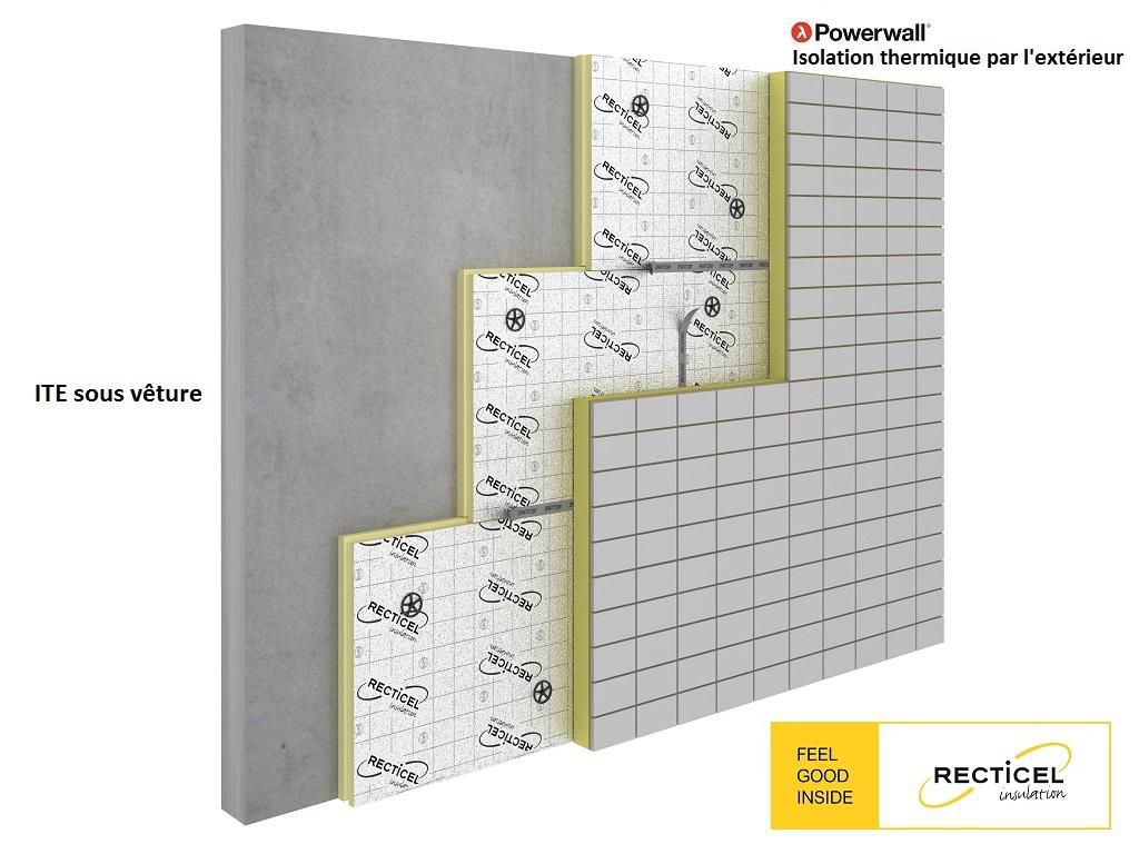 Panneau isolant rigide PIR Powerwall (F) - ép. 82 mm - 1,2x0,6 m - R=3,7 m².K/W