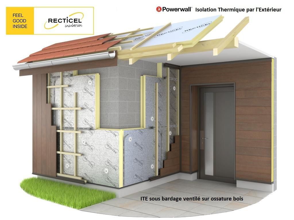 Panneau isolant rigide PIR Powerwall (F) - ép. 82 mm - 1,2x0,6 m - R=3,7 m².K/W