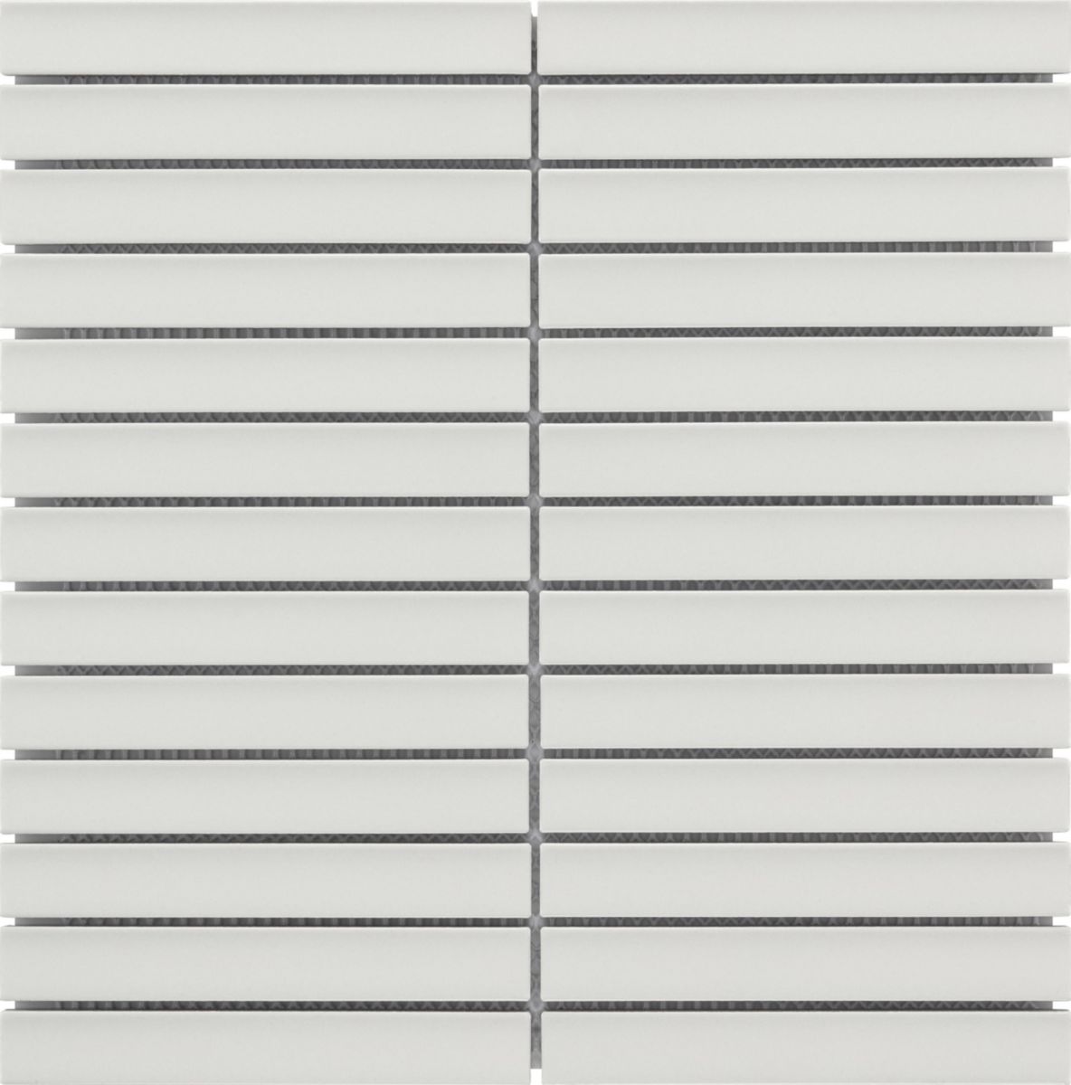 Mosaïque murale Stripes - faïence white mat - tesselles 2x14,5 cm - 29,6x29,6 cm