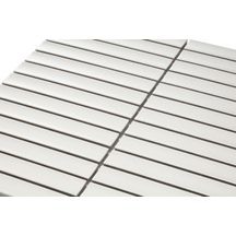 Mosaïque murale Stripes - faïence white mat - tesselles 2x14,5 cm - 29,6x29,6 cm