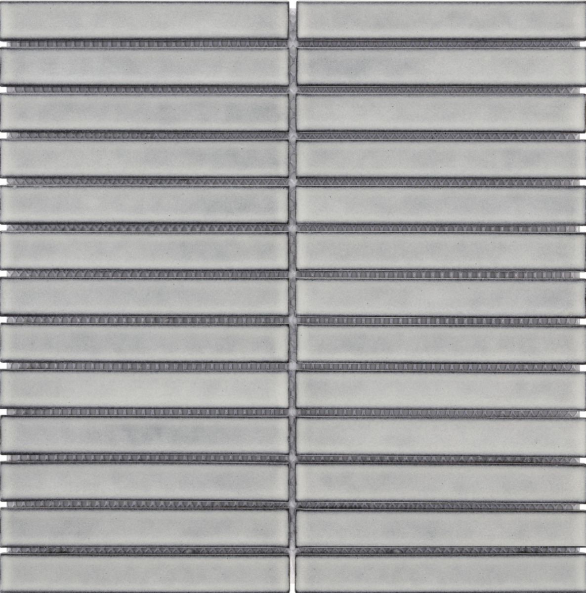 Mosaïque murale Stripes - faïence haze grey glossy - tesselles 2x14,5 cm - 29,6x29,6 cm