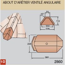 About d'arêtier ventilé angulaire nuagé pour Actua, Duplex, Vauban 2, Prima, Méga, Standard, Jura Nova et JPV 2 KOR M0002860