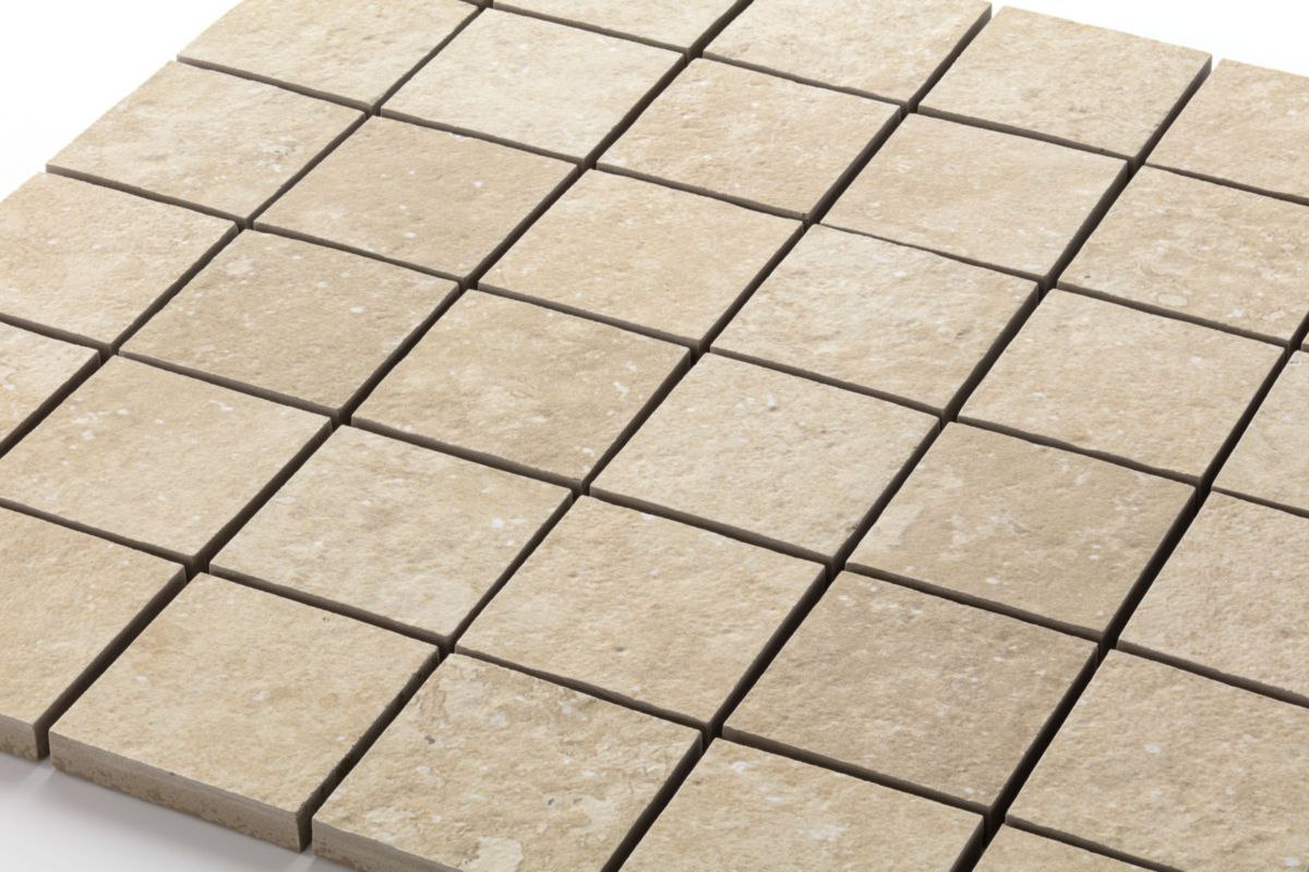 Carrelage sol/mur grès cérame Ontario - ref KEG-23111 - beige mosaique - 29,8x29,8 cm