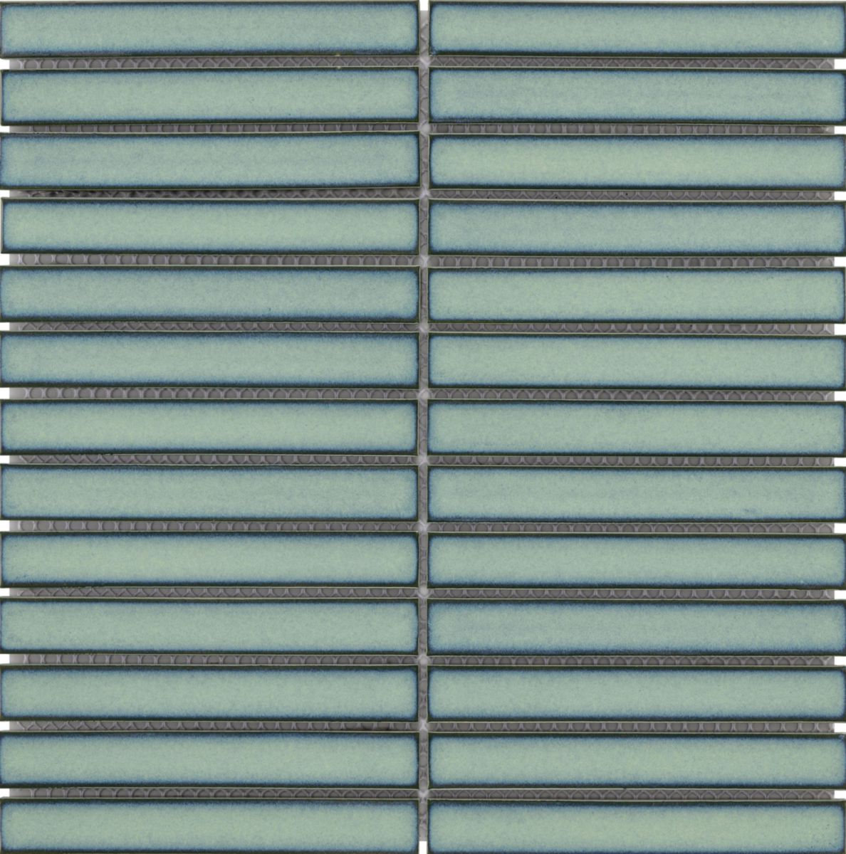 Mosaïque murale Stripes - faïence aquamarine blue glossy - tesselles 2x14,5 cm - 29,6x29,6 cm