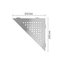 Tablette d'angle Shelf-E - design Square - inox brossé - 210x210 mm - ép. 2 mm