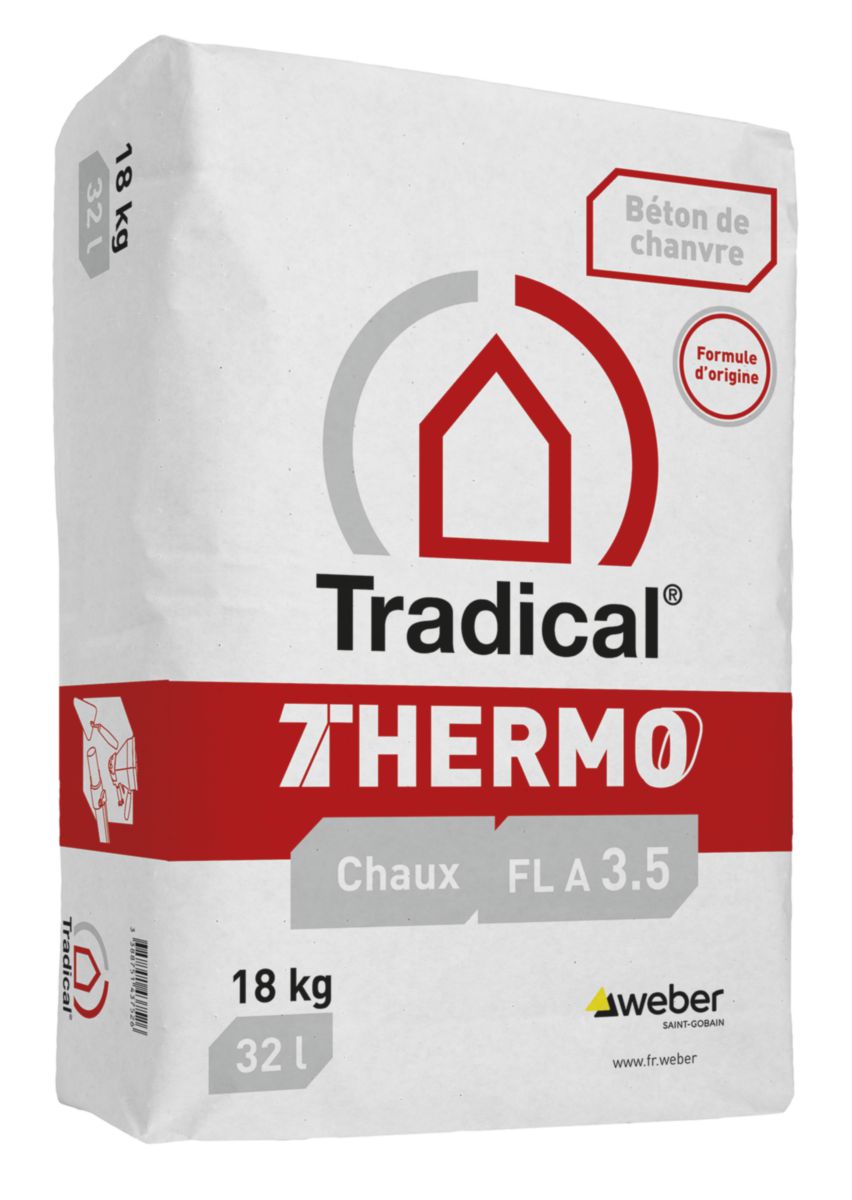 Chaux formulée pour Bétons Chanvre Tradical THERMO sac de 18 kg