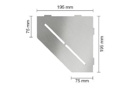 Tablette d'angle Shelf-E - design Pure - inox brossé - 195x195 mm - ép. 2 mm