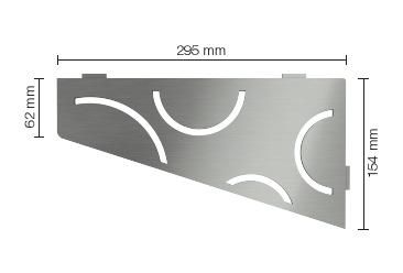 Tablette Shelf-E - design Curve - inox brossé - 154x295 mm